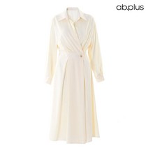 에이비플러스 랩스타일 플레어 셔츠 원피스