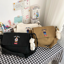 1988 베어 캔버스 크로스백 메신저백 10대 가방 학생가방