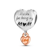 행운목 팔찌 귀걸이 펜던트 크리스마스 기념일 925 실버 가족 매력 하트 모양 비즈 맞춤 원래 체인 엄마 딸 자매 친구 연인을위한 diy 매력, PTC247