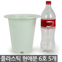 플라스틱 현애분 9호 블랙 5개 - 화분 베란다화분 꽃화분 대형화분 플라스틱화분 검정화분 블랙 화이트 흰색 파란화분, 06_한성_현애분 화이트(6호) X 5개