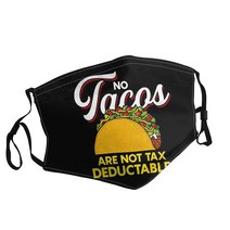 No Tacos Are Not Tax Deductable 성인용 인쇄 마스크 일본 만화 영화 방진 빨 조절 가능
