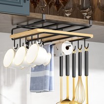 CKLIVING 스텐레스 키친타올 도마 컵 조리도구걸이 싱크대 주방 정리, 블랙, 1개