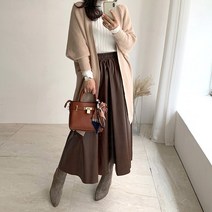 네모 여성용 레더플레어 스커트