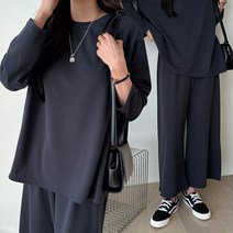 주디앤 여성 루즈핏 트레이닝 와이드 팬츠 세트