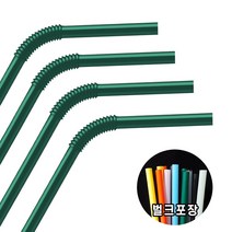 7mm 25cm 주름빨대 벌크포장 초록 (500개), 1개, 500개
