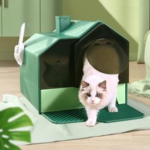 위로들어가는 냄세없는 완전 밀폐형 가정용 침대 팬 쓰레기통 모래잡는 후드 대형, A green