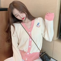 주디앤 여성 파스텔 유니콘 긴팔 가디건 스웨터 리빙공감
