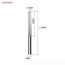배관 커터기 가위 1개 3.175mm 4mm 6mm 8mm 2 개의 플루트 스트레이트 슬롯 엔드 밀링 커터 목재 CNC 조각, 23 4X4X32X55