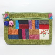 이도좋은길 전통 조각 마 파우치 주머니 지갑 단체 선물 한국 기념품