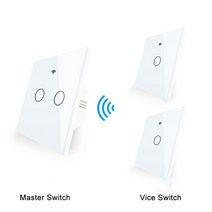 iot스위치 와이파이 2 웨이 벽 터치 센서 스마트 스위치 RF433 송신기 패널 무선 원격 제어 알렉사 구글 홈, [10] Kit 4, [01] 100-240V
