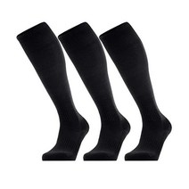 GRAPMKTG 3팩 소프트볼 축구 양말 야구공 유소년용 축구 양말, Black, Medium