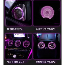 벤츠 전차종 송풍구 엠비언트 국내 최저 시공 설치 무드등 E클래스 C클래스 GLC LED 램프 풀세트 알리 GLE S클래스, C/GLC 앞뒤 송풍구 엠비언트 64색 차량
