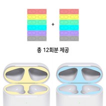 바나나랜드 6+6 국내제작 에어팟 철가루 방지 스티커 투명 보호 필름 19종 케이스 블루투스이어폰, 파스텔2장, 에어팟철가루방지스티커