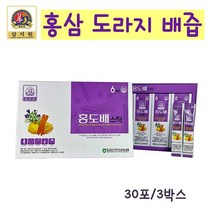 6년근 홍삼 도라지 배 원액 즙 스틱 국산 생강 은행 농축액 사포닌 건강즙 선물 세트 기관지 건강에 도움을 줄수있음, 30포, 3박스
