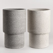 소소일상 실린더 테라조 화분 시멘트 대리석 인테리어화분 분갈이 중형 대형, 그레이