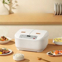 반반밥솥 유아식 이유식 밥짓기 칸막이 압력 칸막이, 황백색 2L+2L