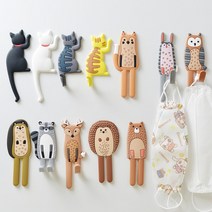 선물의집365 동물 고양이 현관 현관문 마스크 걸이 구부러지는 자석 후크 차키 열쇠, 1개, 고슴도치