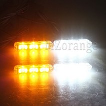Fso 자동 경찰용 스트로브 라이트 4x3 LED 플래시 스트로보 스코프 건설 장비용 경고 성 노출증, yellow white