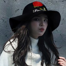 가을 여성 여자 벙거지 페도라 플로피햇 모자 플라워
