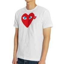 꼼데가르송 [꼼데가르송] 더블하트 레드와펜 AZ T086 051 1 남자 반팔티셔츠