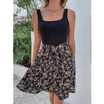 린넨 원피스 마 빅사이즈 롱 리넨 여성용 여름 캐주얼 꽃 무늬 Sundress 민 빈티지 패치 워크 미니 소형 탱크 드레스 Boho Beach Tshirt Tank Dress Ne