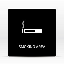 [디자인콤마] 흡연구역 안내판 흡연실 표지판 흡연 안내문, S사이즈 194x194x5(mm)