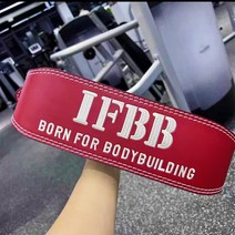 중량벨트 딥벨트 풀업 턱걸이 딥스 피트니스 리프팅 벨트 소가죽 IFBB 역도 남성용 체육관 보디 빌딩 훈련, 03 Red_02 M