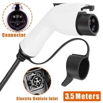 전기차충전기 Teschev 휴대용 EV 충전기 J1772 타입 1 IEC62196 2 조절 전류 16A 110-250V 3.5KW 전기 자동차 충전 IP65, Type1 3.5m