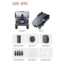 JJRC X20 RTS / EVO 드론 GPS 와이파이 FPV 6KHD 360 ° 장애물 회피 쿼드콥터 3 축 짐벌 전문 RC 드론 원격 장난감, C