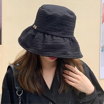 여성용 메탈포인트 얼굴소멸 벙거지 플리츠햇 대두모자 해변가패션 개강룩 자외선차단