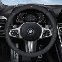 BMW 핸들커버 가죽 NEW 1 3 4 5 시리즈 X1 X2 X3 X4 X5 X6 X7, 05 레드블루 (M라벨)