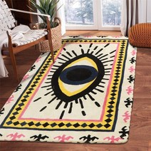 포인트러그 단모 장모 러그 blue evil eye 빈티지 floor 사계절러그 카페트