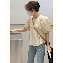 퀄리티 프렌치 퍼프 티셔츠 순색