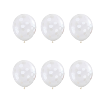 미미파티 생일 기념일 도트 풍선세트 6개입, 화이트 (6p)