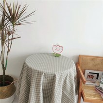 빈티지 리틀 프레쉬 플라워 소녀 하트 코튼 린넨 피크닉 천 사진 소품, 90x150cm, 그레이 체크
