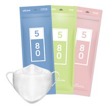위케어 숨쉬기 편안한 KF80 마스크 5매 60장 (대형 중형 소형), 소형 60매