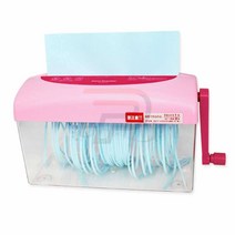 파샵 수동 문서세단기 A4핑크 수동파쇄기 서류분쇄기 종이갈이