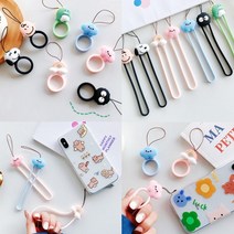 핸드폰줄 갤럭시/아이폰/에어팟/버즈 분실방지 손목/핑거 스트랩/귀여운 캐릭터 고리/끈/키링/커플추천, 1개, mae012b그린공룡