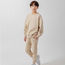 크로젬 주니어 남녀공용 R 자수 오버핏 맨투맨 트레이닝 세트 CRZSTJ 204 /봄/가을/