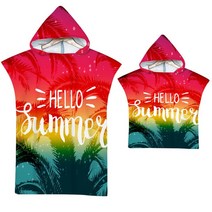 마이크로 화이버 패브릭 프린트 후드 비치 타월 성인용 고속 건조 수영장 판초 목욕 망토 가운 피트니스, 13 13_02 마이크로fiber 76x65