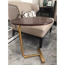 이동식 침대 테이블 탁자 배드 책상 소파 보조 사이드 배드 노트북 다목적 간이 거실 협탁 티테이블, I타입 호두나무