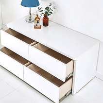 1500 이단4칸 깊은서랍거실장 낮은티브다이장 미니멀함, 올오크