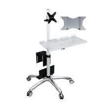 NS 이동식 모니터 컴퓨터 책상 워크테이블 이동형 데스크탑 스탠드 15인치~27인치, 06) 기본+베사200x100+키보드선반암+데탑거치대