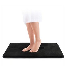메모리 폼 목욕 매트 미끄럼 방지 샤워 카펫 부드러운 발 패드 장식 바닥 보호대 흡수성 빠른 건조 욕실 깔개 물세척카페트타일, 1.4X30X40cm, 02 Black