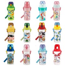 캐릭터 원터치 물통 어린이집 유치원 초등학생 어깨끈 물병 480ml, 11 겨울왕국 클리어