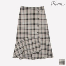 로엠 체크 밑단변형 스커트 RMWH94VRQ3