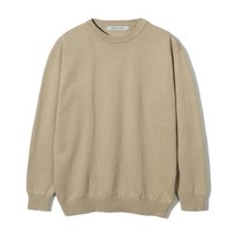 커스텀어클락 면100 소프트 면 크루넥 니트 베이지 COOSKT008베이지