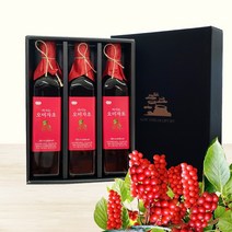 초산정 오미자초 500ml 3병 선물용 세트/사과신 풍부/알칼리성 음료/발효식초/전통식초