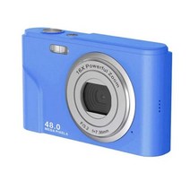 브이로그카메라 풀프레임 미러리스 디지털 카메라 48mp 2.4 인치 lcd 비디오 블로그 16x 줌 키즈 학생 카드, 푸른
