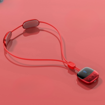 스마트 목 마사지기 기계 넥밴드 온열 어깨 안마기, 와인 레드